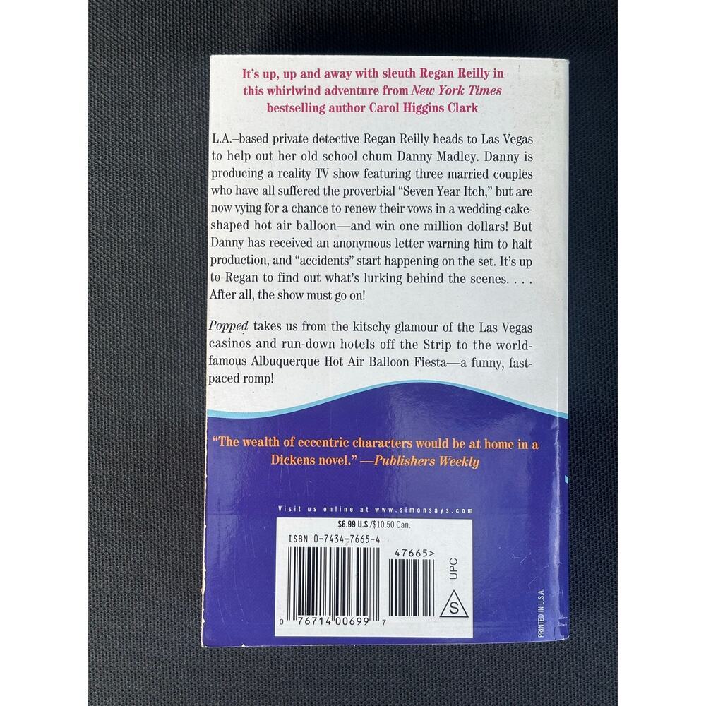 Popped Carol Higgins Clark Paperback Mystery Regan Reilly Novel Book - Picture 2 of 2